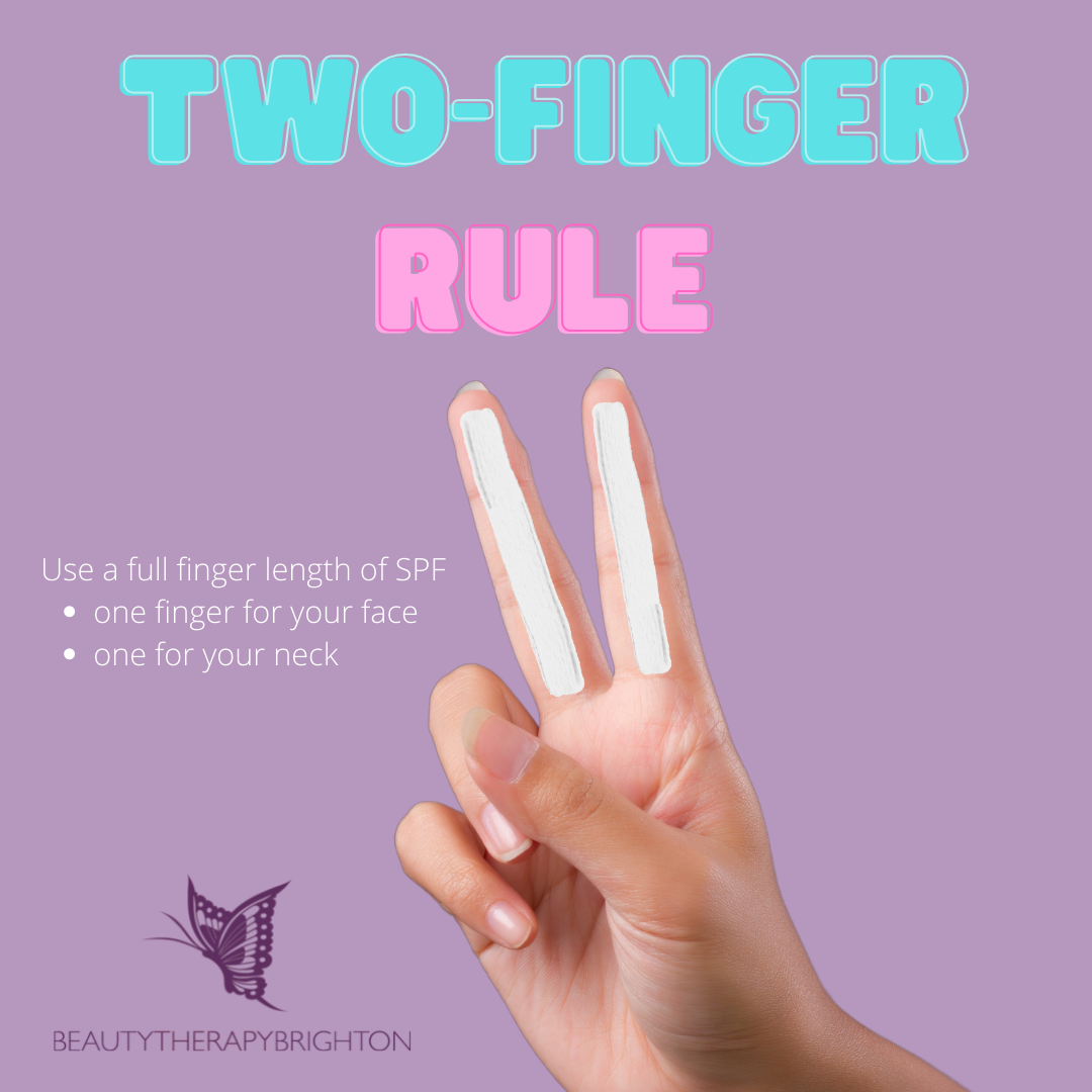 two finger rule SPF