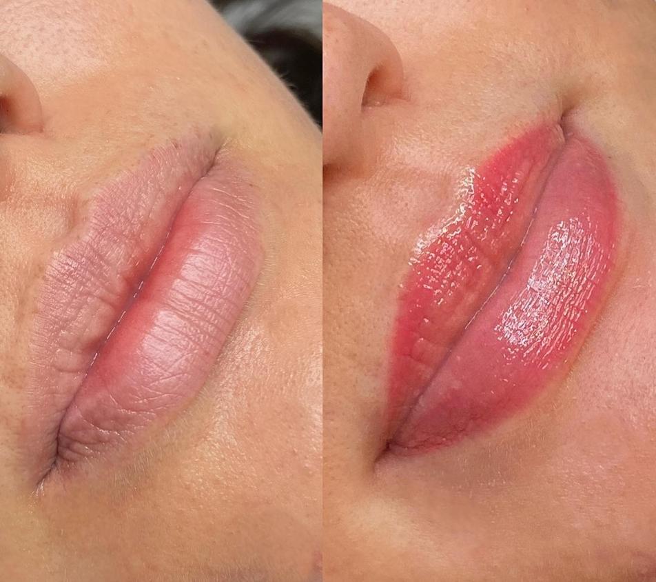 lip blush before and after